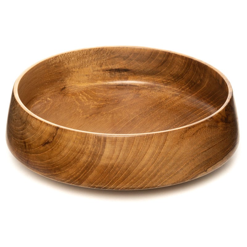 Flat Wide Hachi Teak Wood Serving Bowl