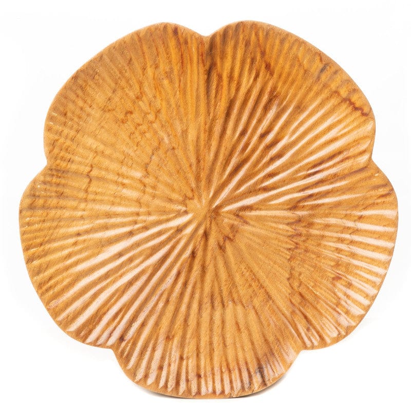 Flower Tenzara Teak Wood Dinner Serving Plate