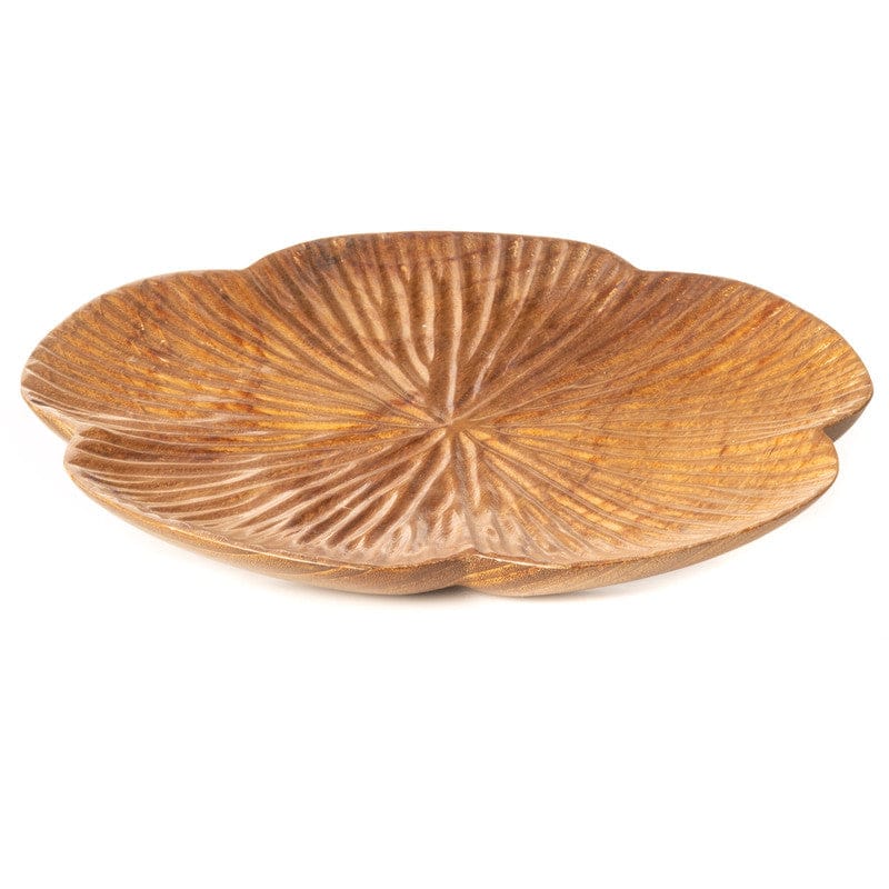 Flower Tenzara Teak Wood Dinner Serving Plate