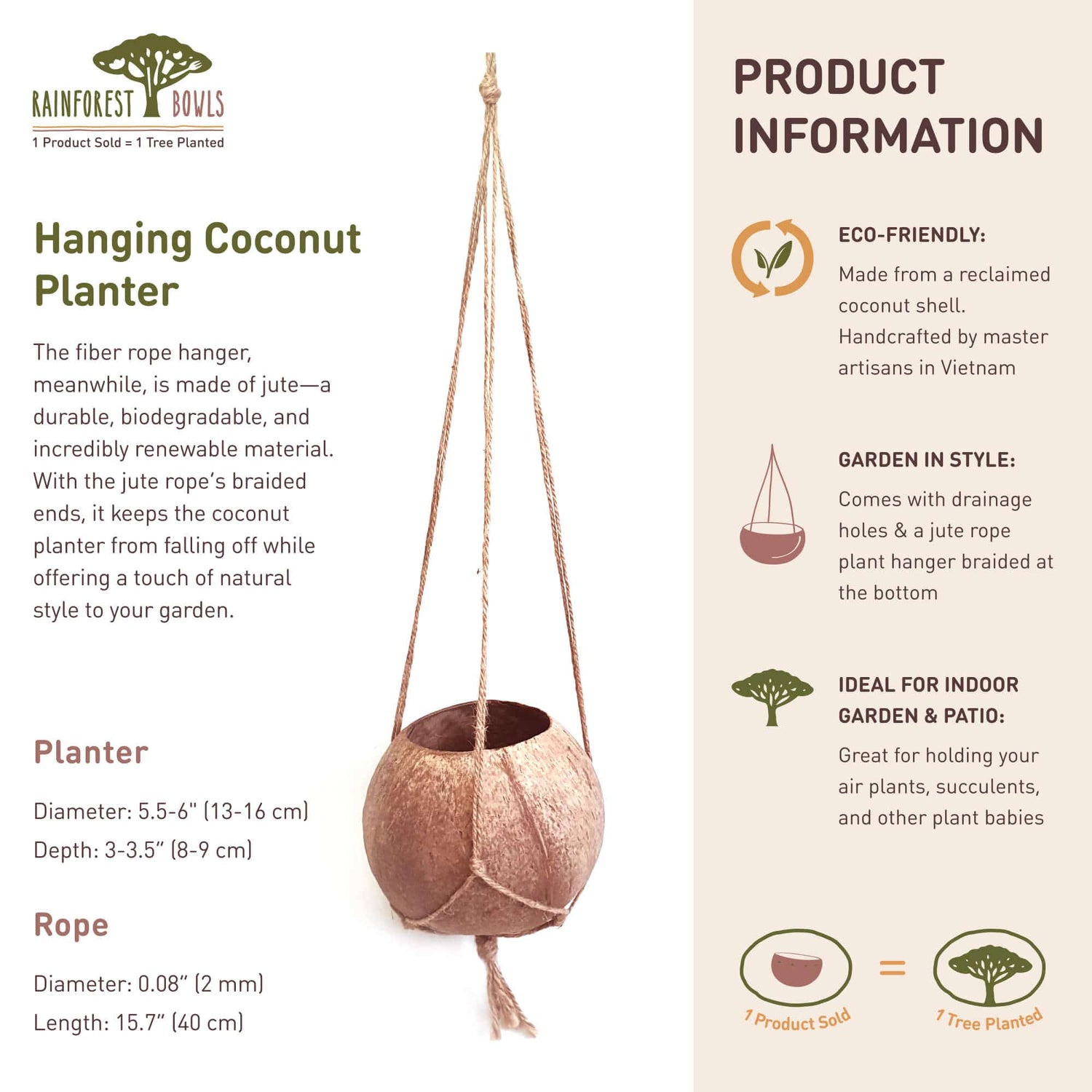 Hanging Coconut Planter