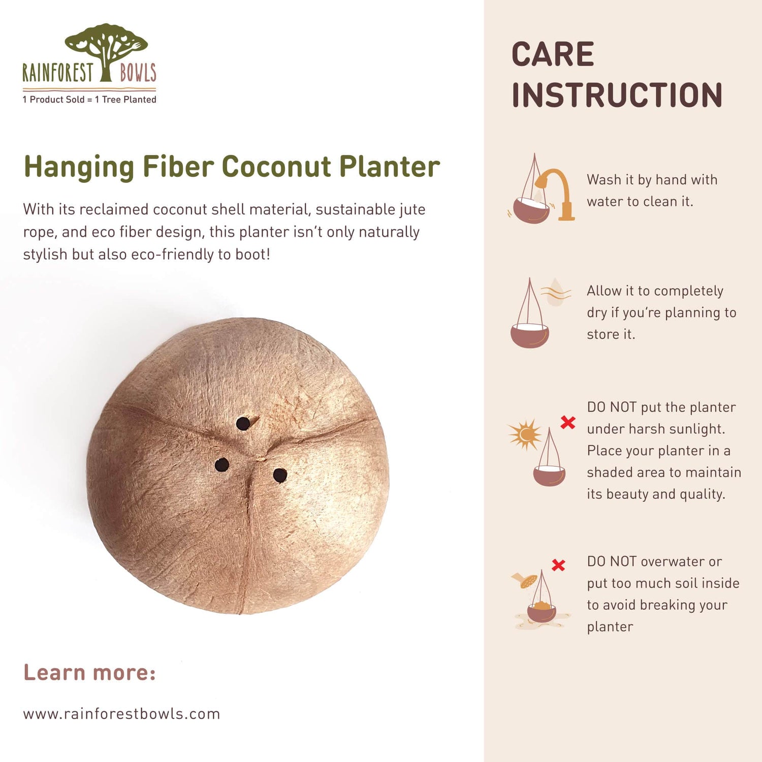 Hanging Fiber Coconut Planter