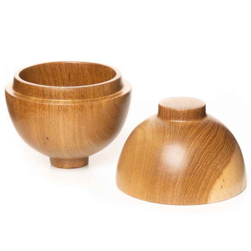 Hanki Lidded Miso Soup Teak Wood Bowl