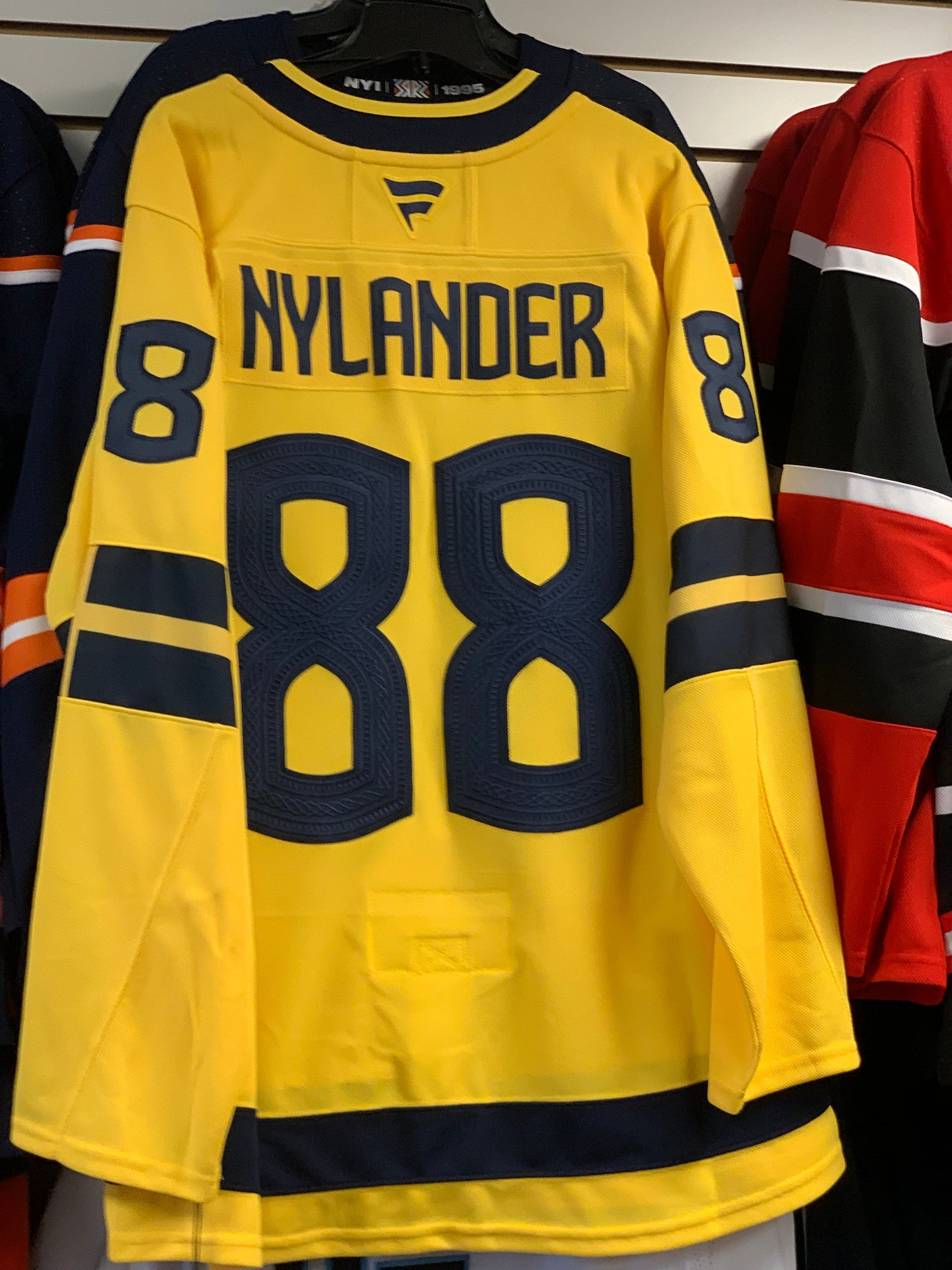 Men's Sweden Fanatics Yellow 2025 4 Nations Face-Off Premium Player Jersey - William Nylander