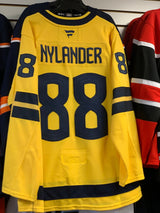 Men's Sweden Fanatics Yellow 2025 4 Nations Face-Off Premium Player Jersey - William Nylander
