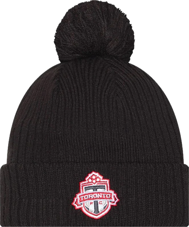 Men's Toronto FC New Era Black 2025 Jersey Hook Cuffed Knit Hat with Pom