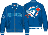 Men's Mitchell & Ness Royal Toronto Blue Jays Big Hoodie Satin Full-Snap Jacket