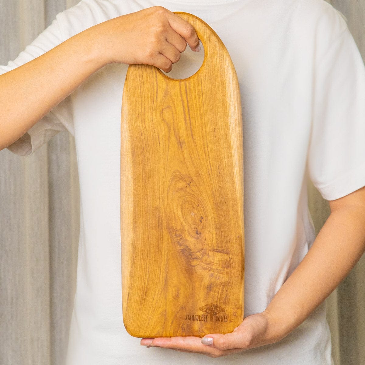 Rounded Edge Rectangular Teak Wood Chopping Board (16