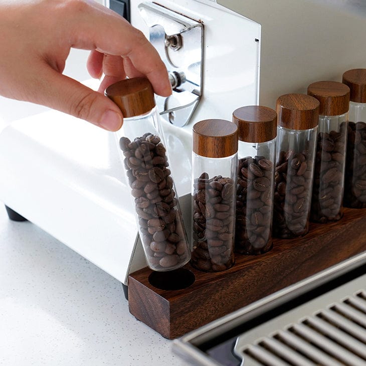 Coffee Beans Storage Container Tube Glass Display Rack