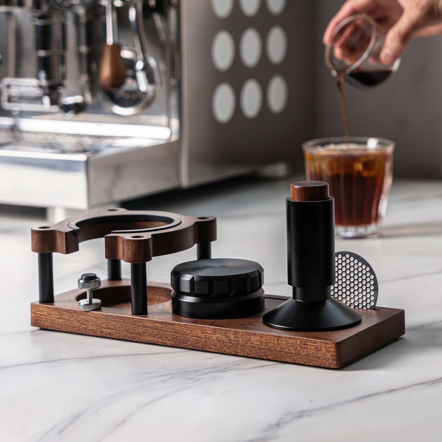 Sapele Wood Espresso Tamper Holder