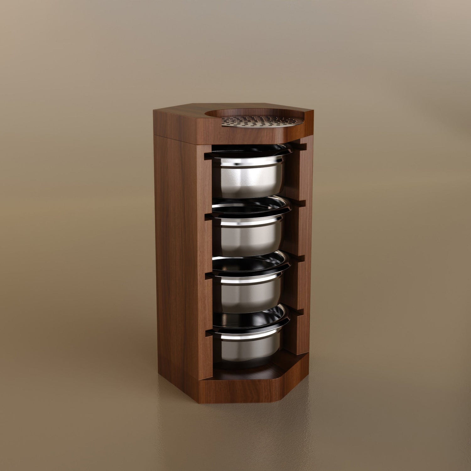 Handcrafted Wooden Portafilter Basket Storage