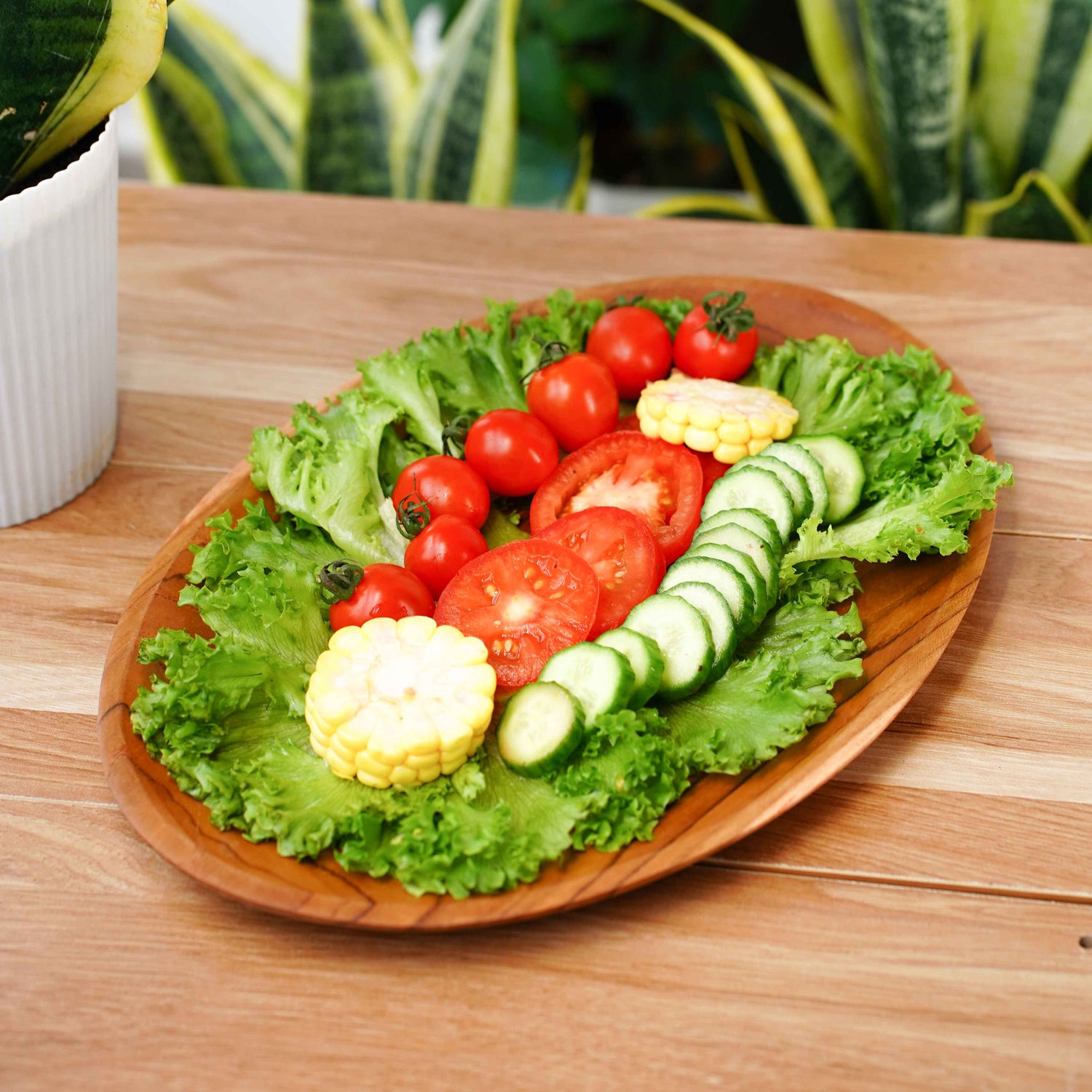 Oval Teak Wood Plate - Large