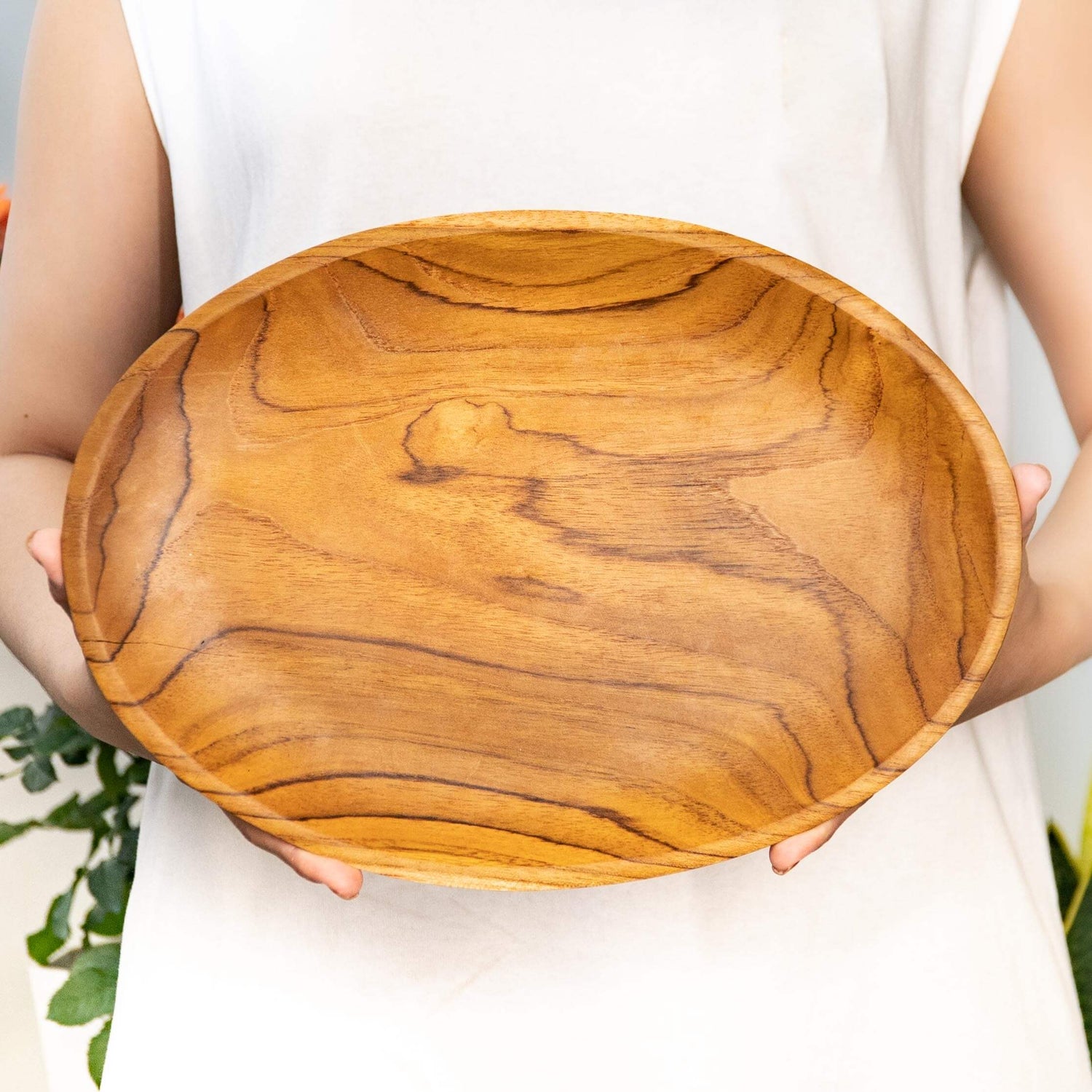 Oval Teak Wood Plate - Large