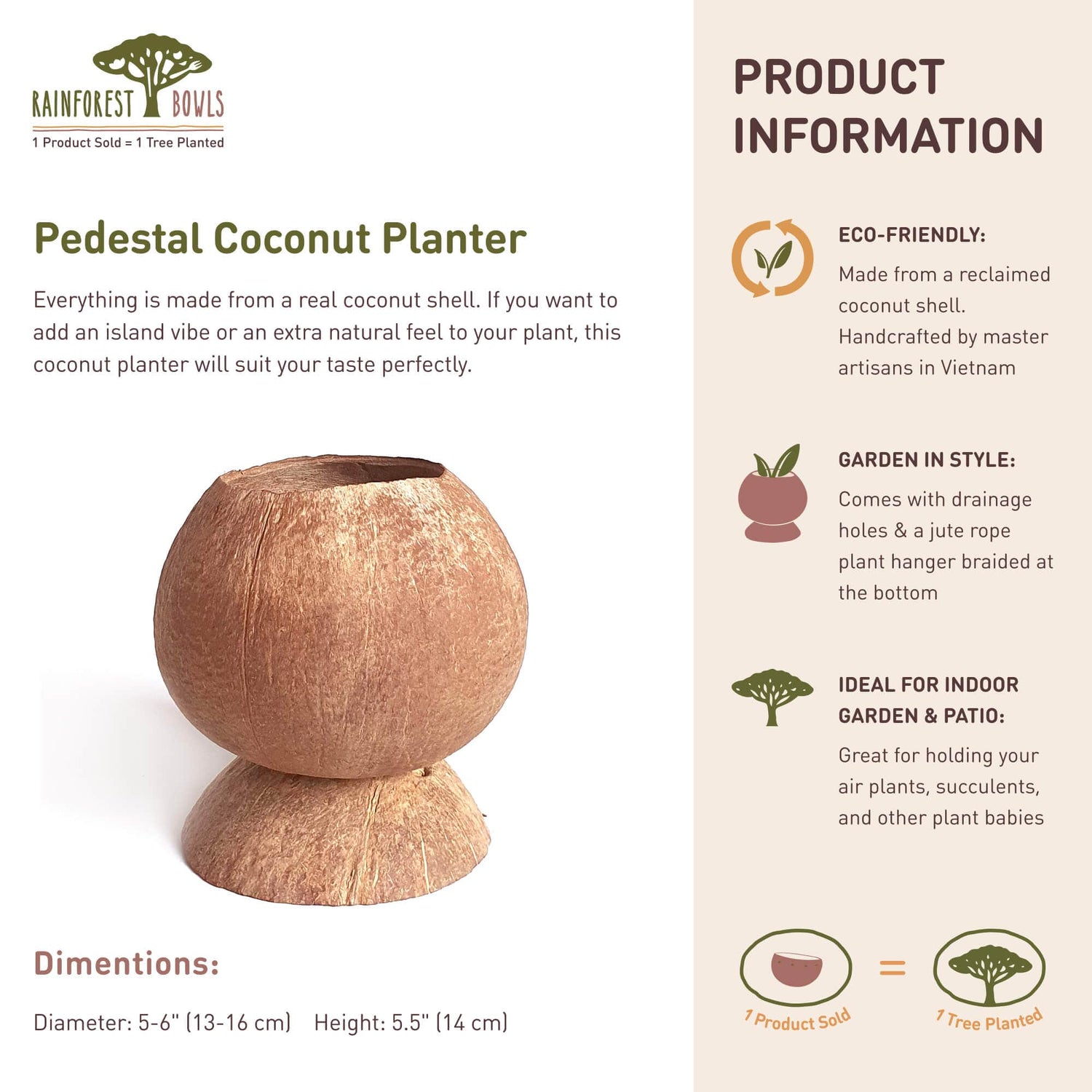 Pedestal Coconut Planter