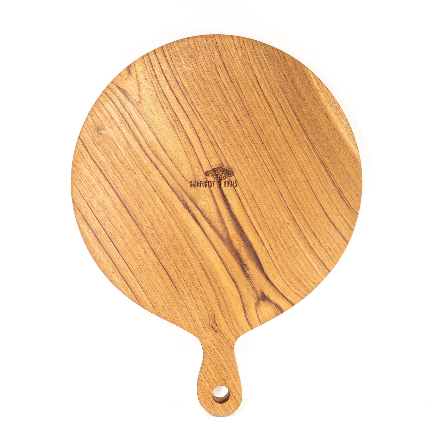 12 Inch Teak Wood Pizza Board with Handle & Rim