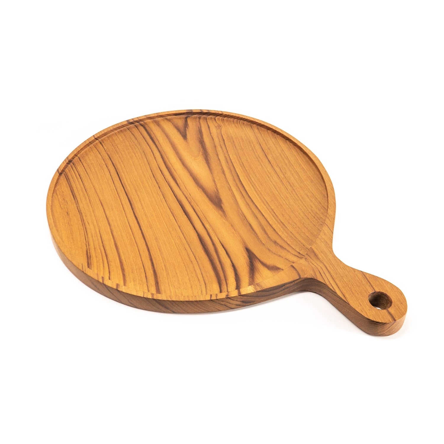 12 Inch Teak Wood Pizza Board with Handle & Rim