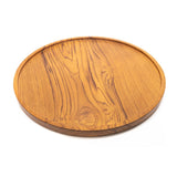 10 Inch Round Rimmed Teak Wood Plate