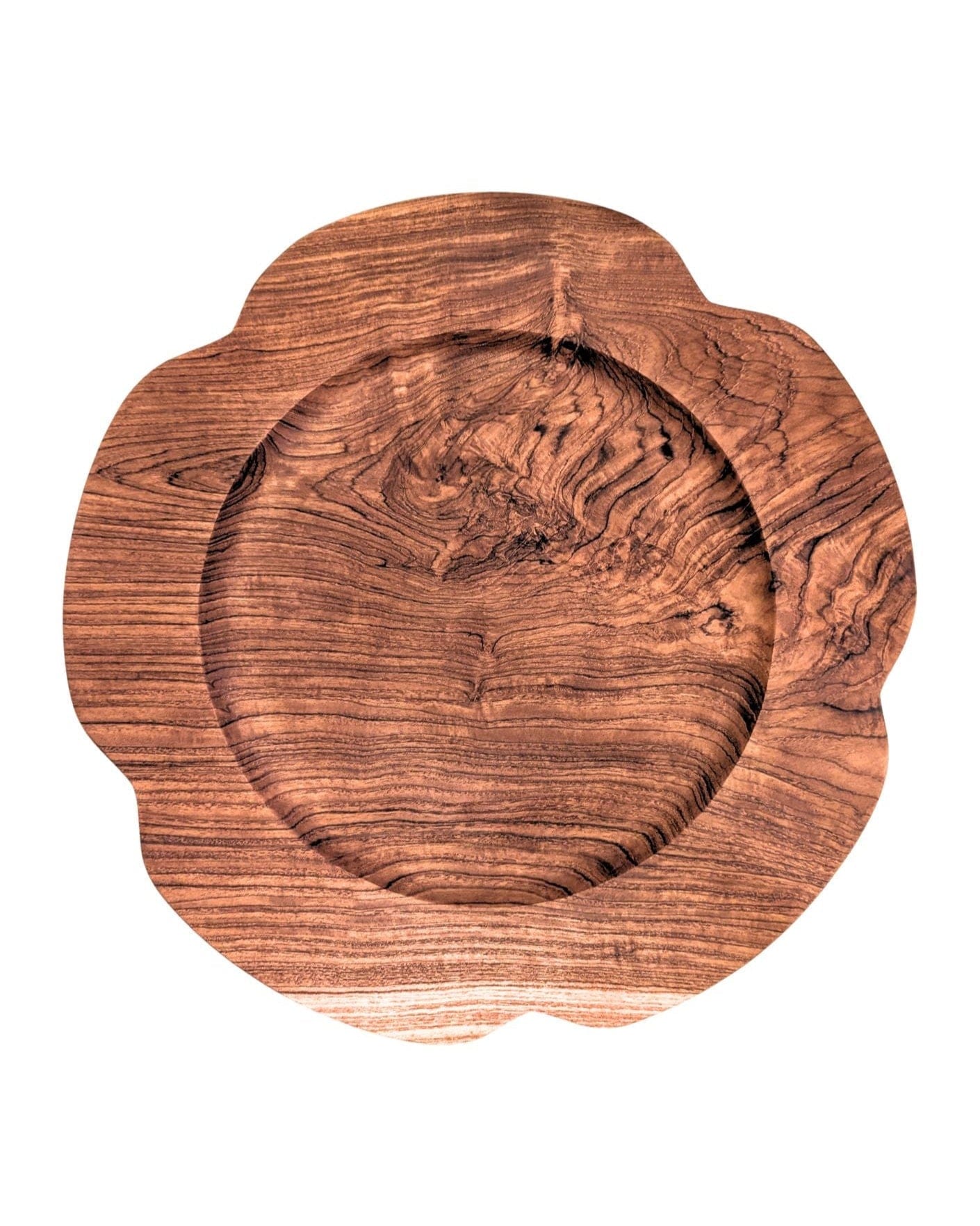 Teak Wood Flower Charger Serving Plate