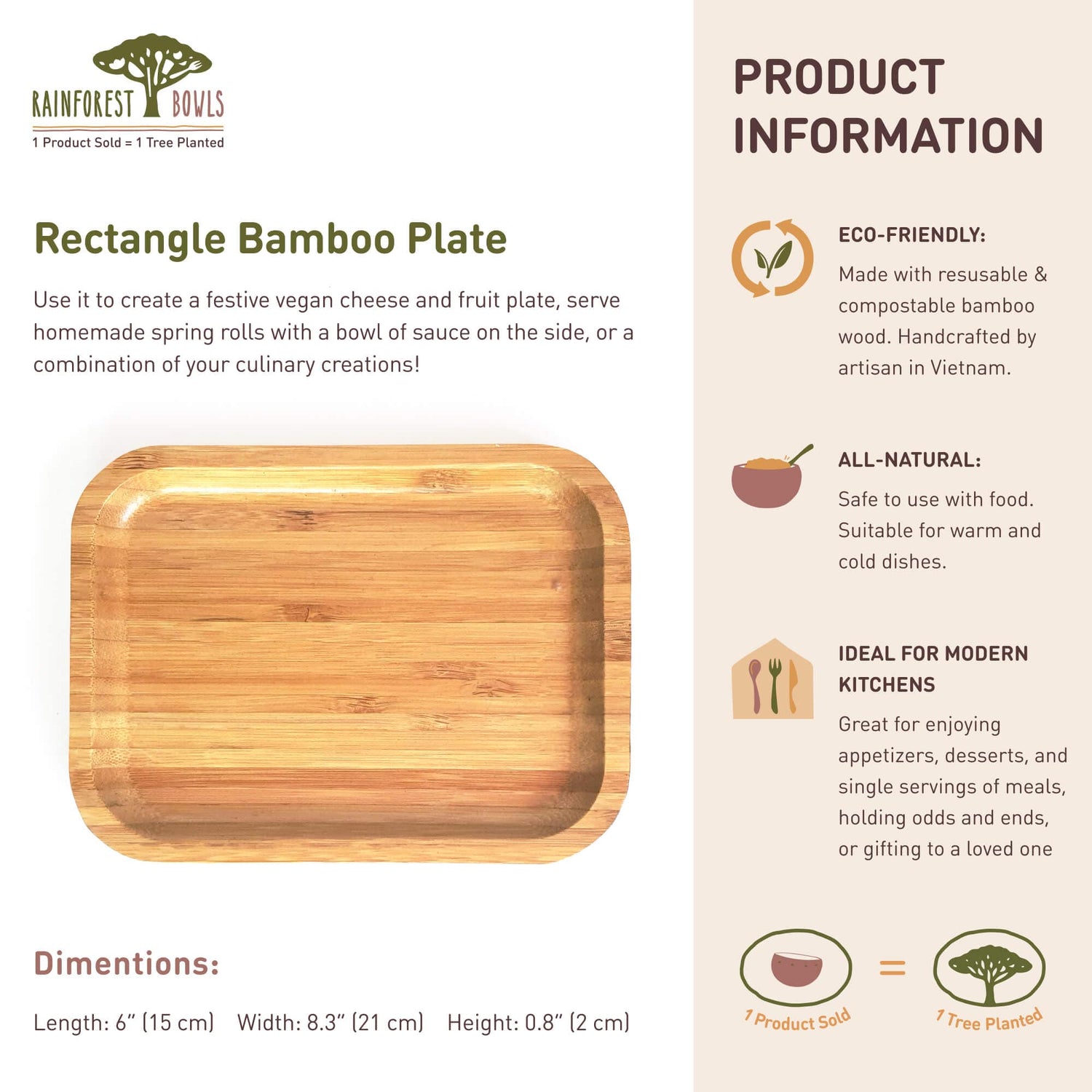Rectangle Bamboo Plate