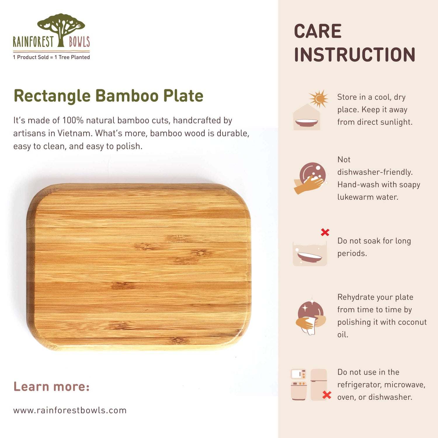 Rectangle Bamboo Plate