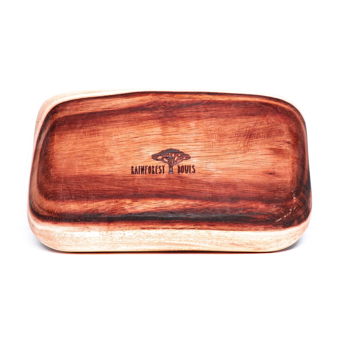 Rectangular Acacia Wood Low Salad Serving Bowl