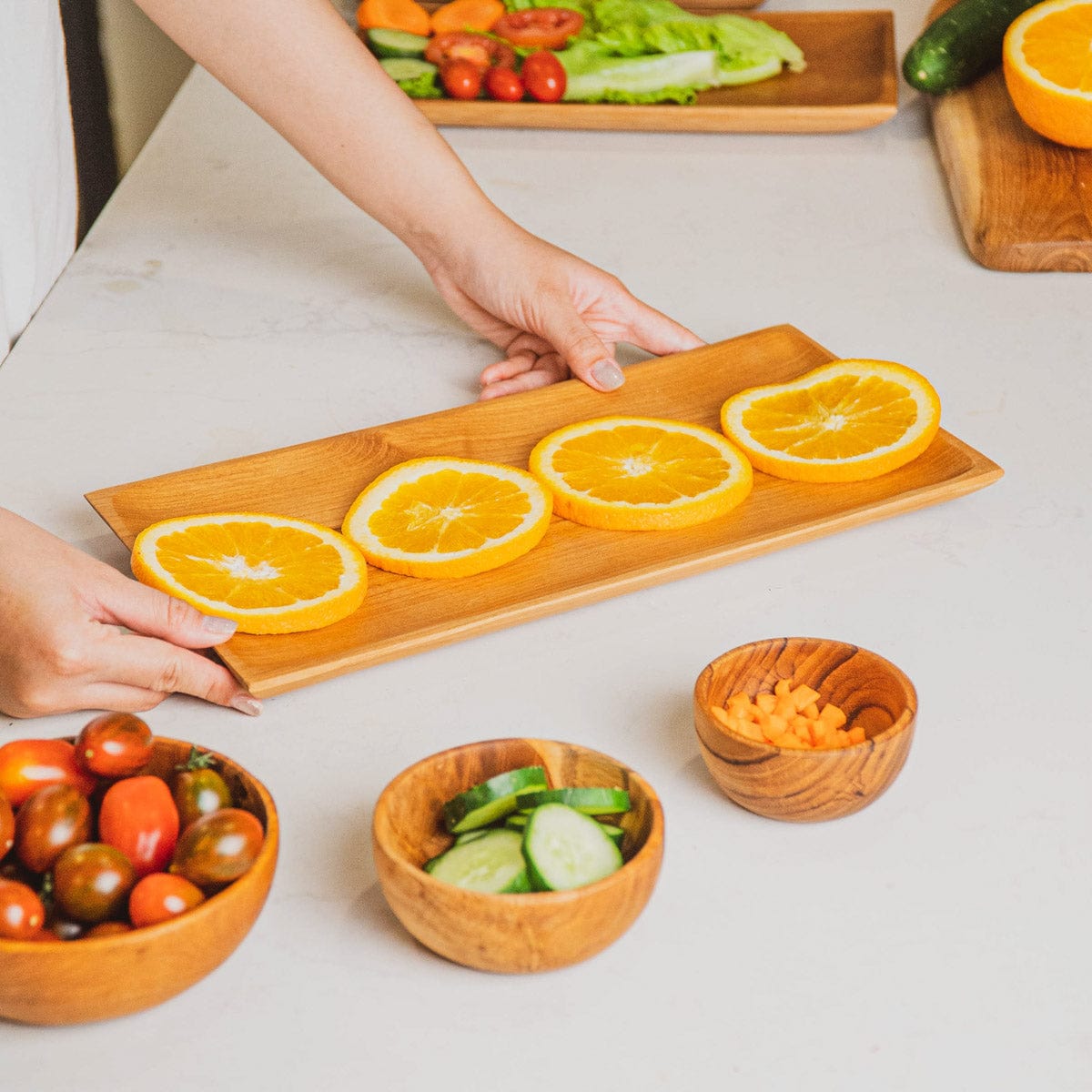 Rectangular Teak Wood Plate - Large