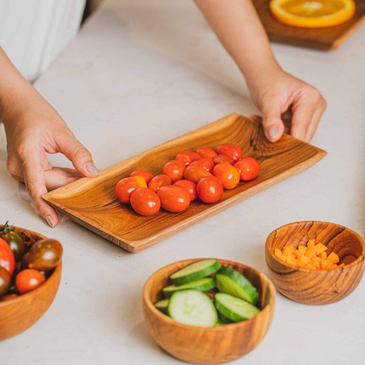 Rectangular Teak Wood Plate - Small