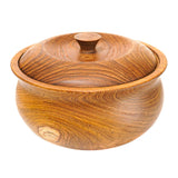 Ripple Teak Wood Bowl with Lid - Jumbo