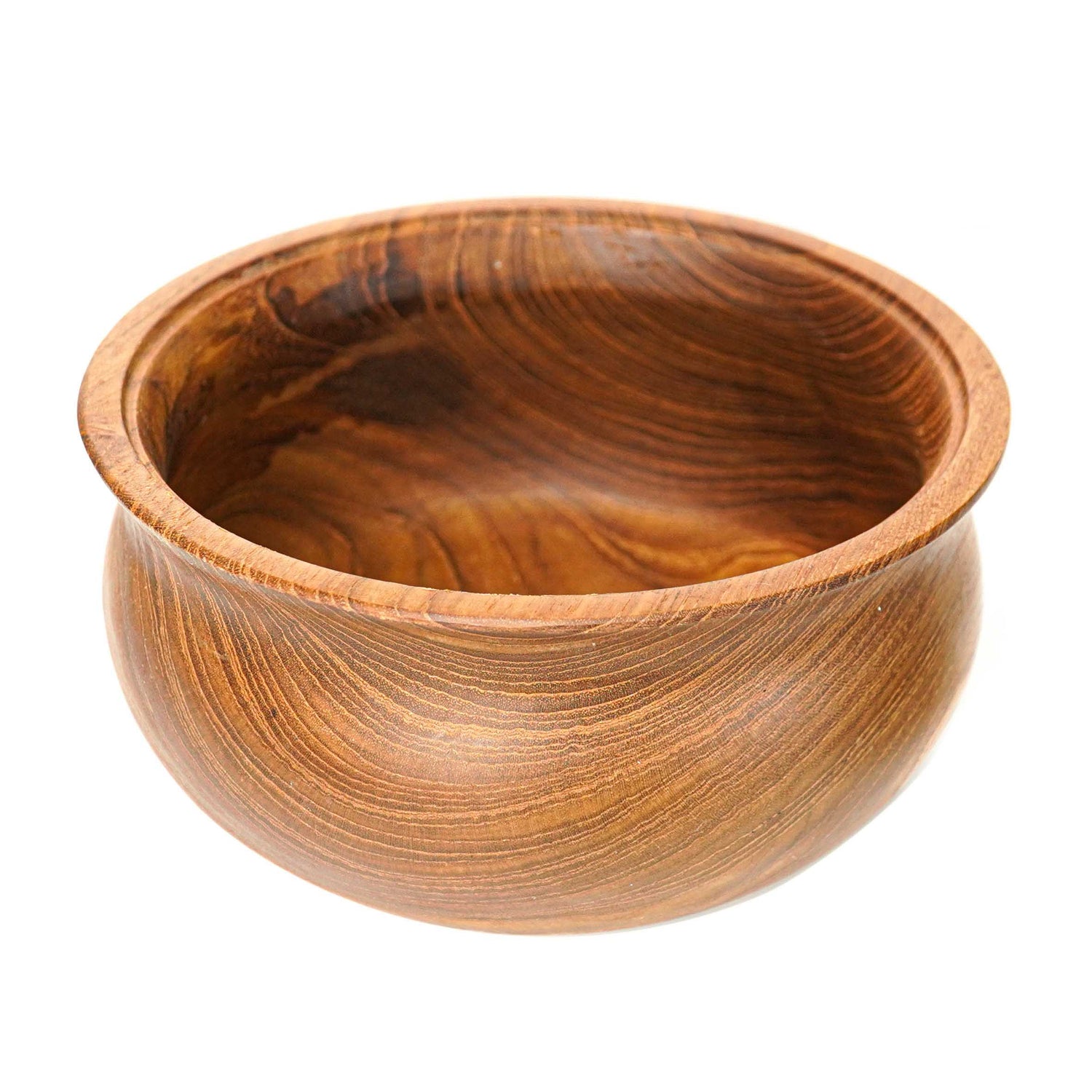Ripple Teak Wood Bowl with Lid - Jumbo