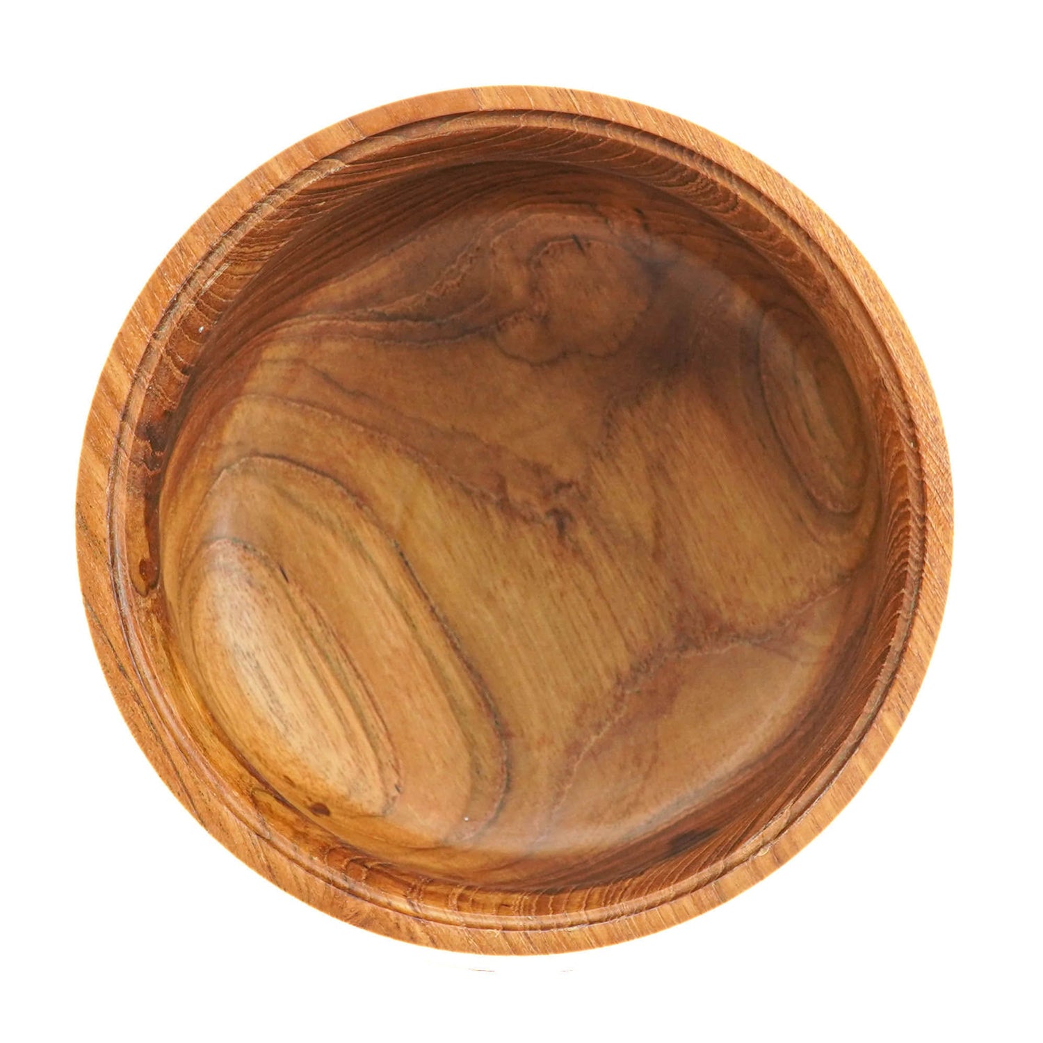 Ripple Teak Wood Bowl with Lid - Jumbo