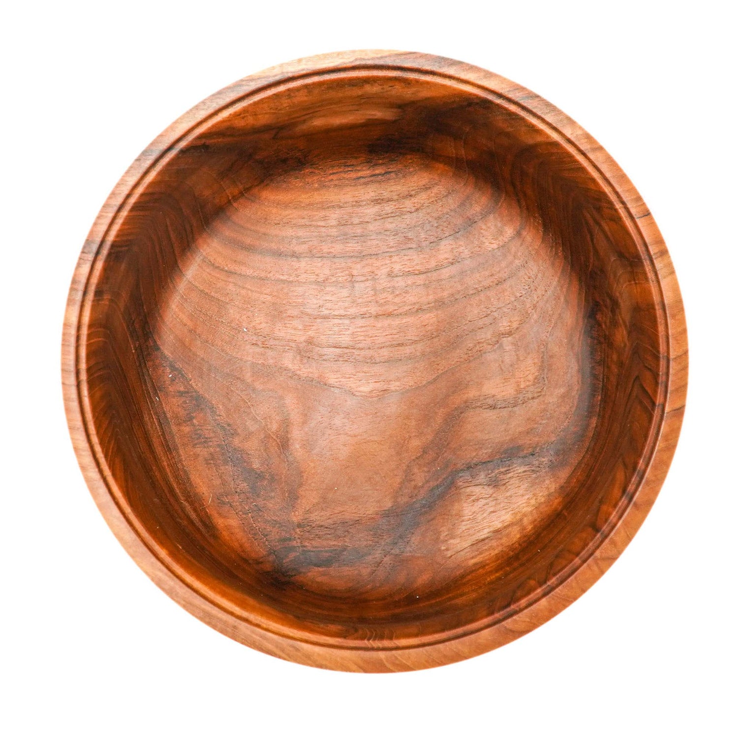 Ripple Teak Wood Salad Serving Bowl