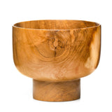 Round Rim Ochawan Teak Wood Miso Bowl with Stand