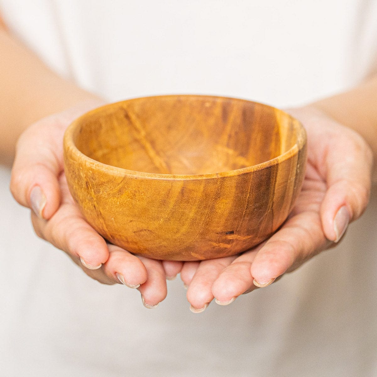 Round Teak Wood Mini Dipping Bowl