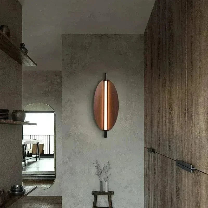 Postmodern Leaf Wall Light – LED Wood Grain Decorative Lamp for Home