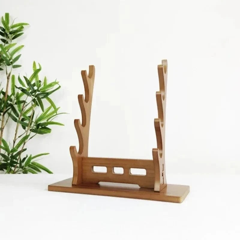 Wooden Katana Sword Holder Stand – 5-Tier Weapon Display Rack