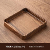 Walnut Wood Tea Tray – Solid Wood Serving Plate for Tea Sets & Accessories