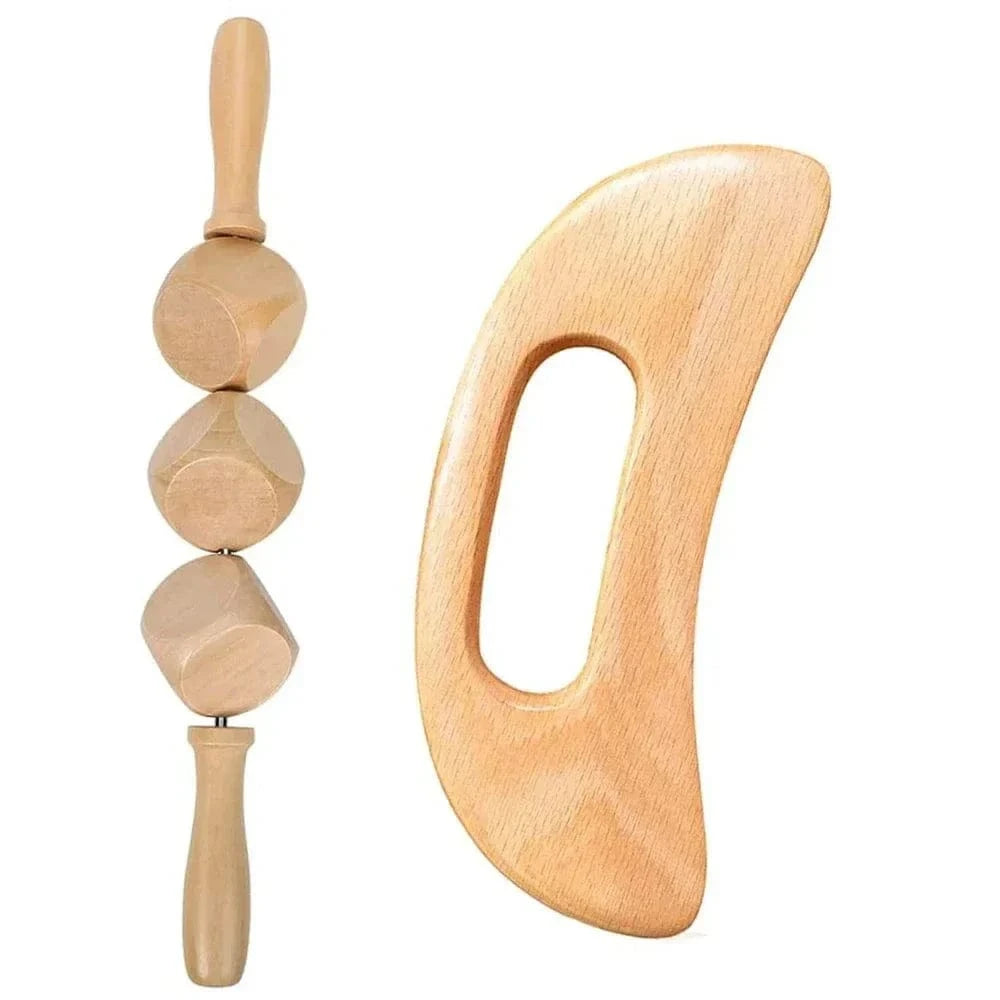 2/4/6/8PCSWooden Body Massager Set – Beech Wood Tools for Relaxation & Muscle Relief