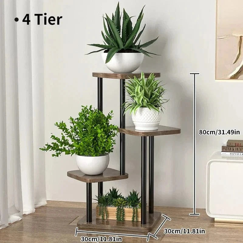 Wooden Plant Stand – 5/6/8-Tier Flower Shelf Rack for Pots & Garden Decor