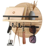 Wooden Wall Key Holder with Shelf – Mail Organizer & Entryway Rack