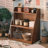 Solid Wood Cosmetics Storage Rack – Multi-Layer Desktop Organizer Box