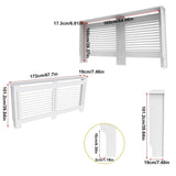 Wood Radiator Cover Cabinet – White MDF Heater Cover with Horizontal Slats