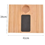 Couch Cup Holder Bamboo Wood Sofa Armrest Tray – Foldable Non-Slip Sofa Cup Holder and Side Storage Tray