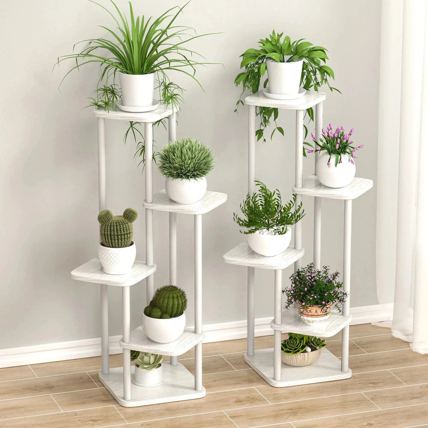 Wooden Plant Stand – 5/6/8-Tier Flower Shelf Rack for Pots & Garden Decor