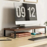 Wooden Monitor Riser Stand – Desktop Organizer & Heightening Bracket