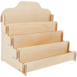 4-Layer Wooden Card Display Rack – Removable Multi-Tier Organizer Stand