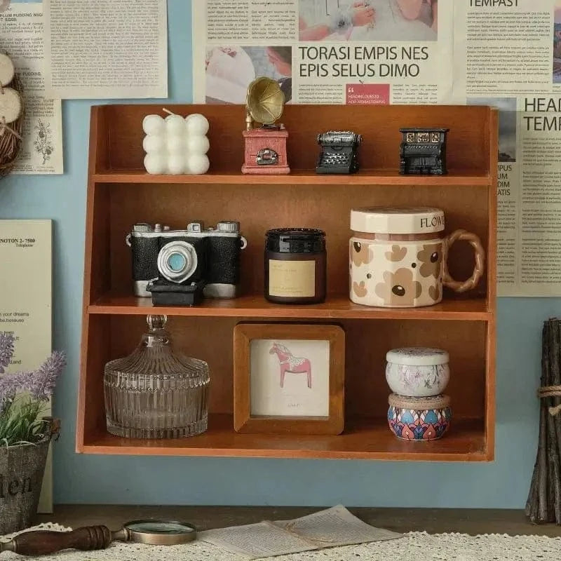 Solid Wood Cosmetics Storage Rack – Multi-Layer Desktop Organizer Box