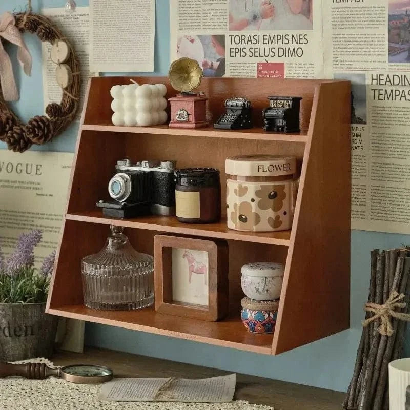 Solid Wood Cosmetics Storage Rack – Multi-Layer Desktop Organizer Box