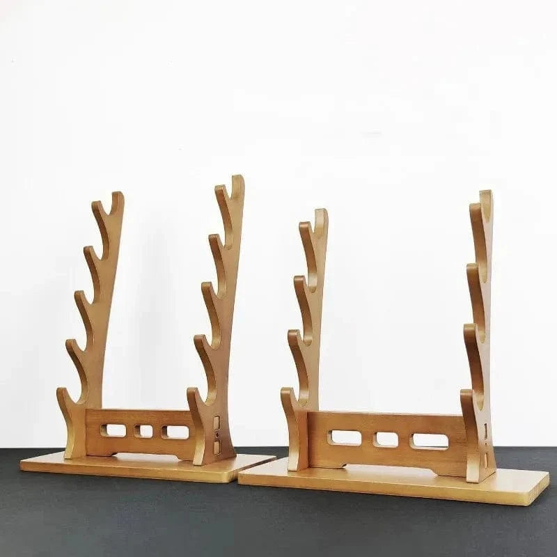 Wooden Katana Sword Holder Stand – 5-Tier Weapon Display Rack