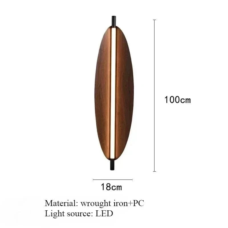 Postmodern Leaf Wall Light – LED Wood Grain Decorative Lamp for Home