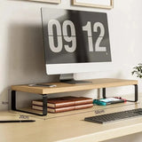 Wooden Monitor Riser Stand – Desktop Organizer & Heightening Bracket