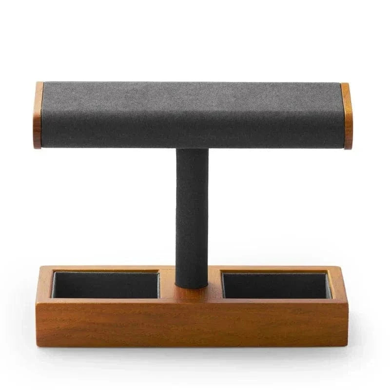 Solid Wood Watch Display Stand – T-Bar Jewelry Organizer for Men & Women